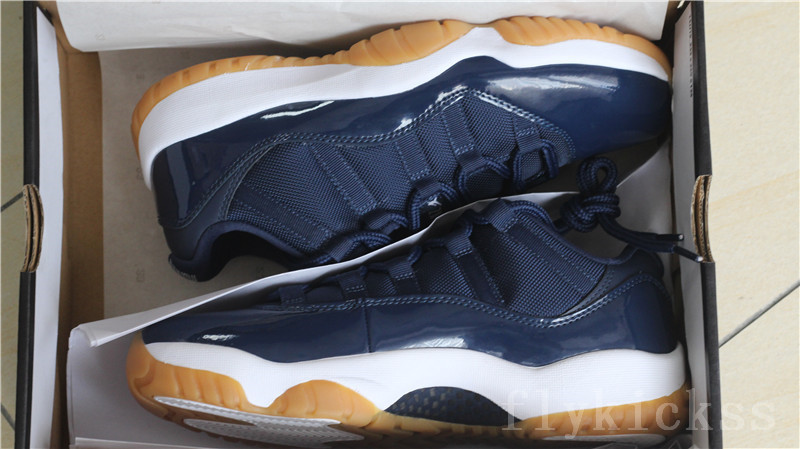 Authentic Air Jordan 11 Low Navy Gum